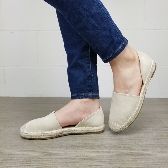 Tan Vegan Suede Flat Slip On Loafer Espadrille -K - Picture 8 of 8